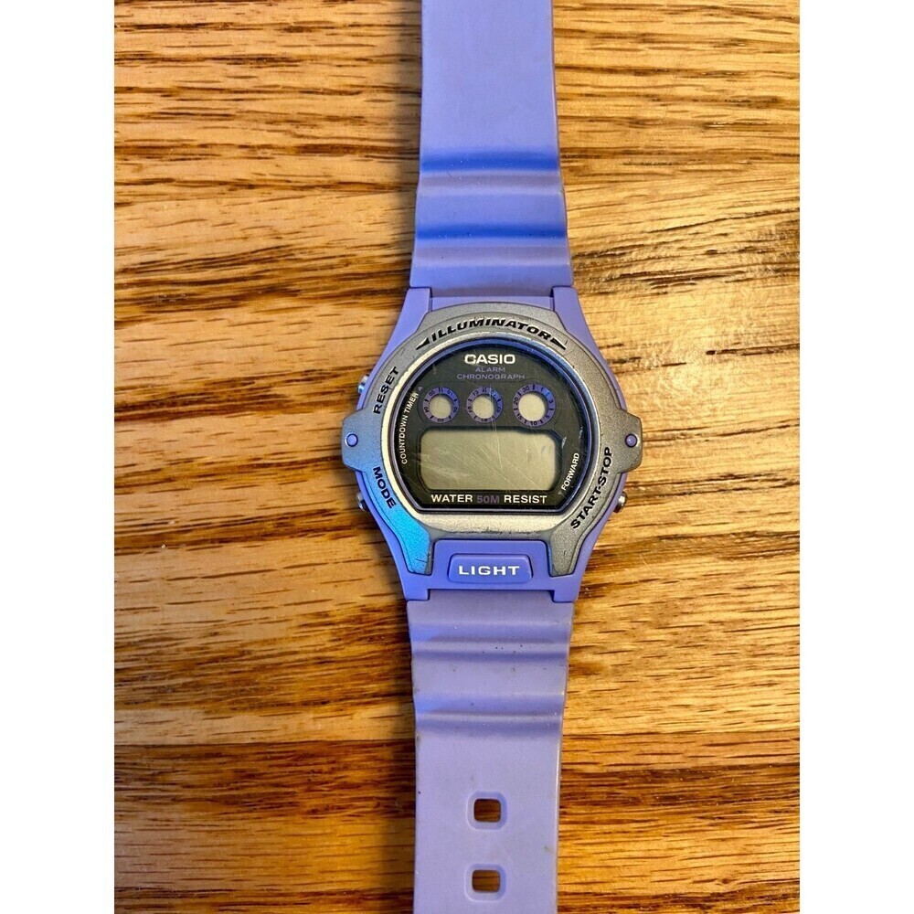 L74, Casio Illuminator, Purple Sports Watch, 8.5" Silicon Band, Light - Picture 3 of 5